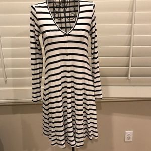 ASOS Black & White Striped Button Down Dress 00